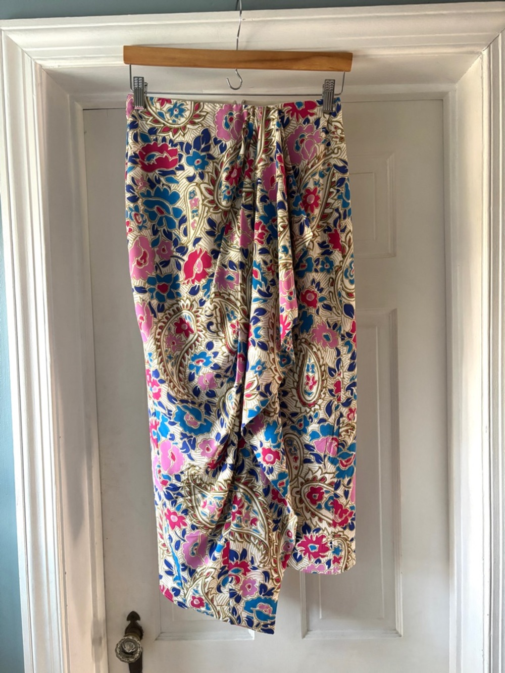 Isabel Marant Breena Floral Paisley Midi Skirt Silk Blend Size 36 FR | 4 US - Picture 5 of 15